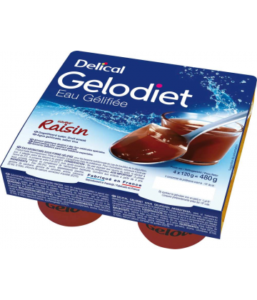 Delical Gelodiet Eau Gélifiée Raisin 4 x 120 g