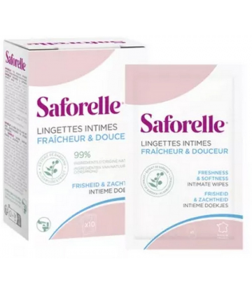 Saforelle Lingettes Intimes Sachets Individuels Biodégradables x 10