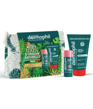 Dermophil Indien Trousse Stick Lèvres Teinté + Crème Mains