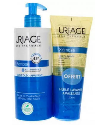 Uriage Xémose Baume Oléo-Apaisant 500 ml + Huile Lavante Apaisante 200 ml offerte