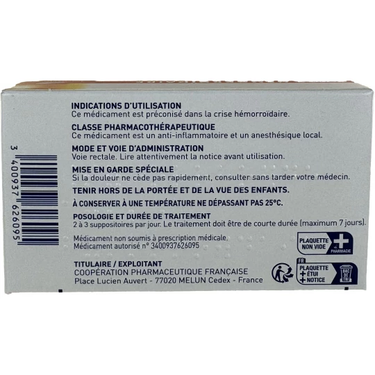 Sédorrhoïde Crise Hémorroïdaire Suppositoires x 8 - image 2