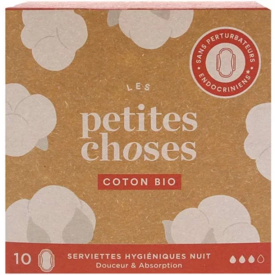 Les Petites Choses Serviettes Hygiéniques Nuit Bio x 10