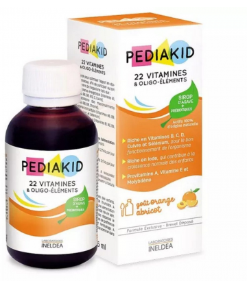 Pediakid 22 Vitamines et oligo-éléments Goût Orange Abricot