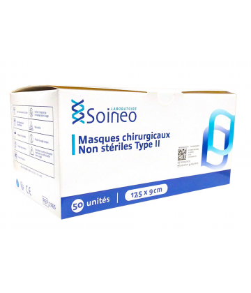 Soineo 50 Masques Chirurgicaux Type 2 EN14683