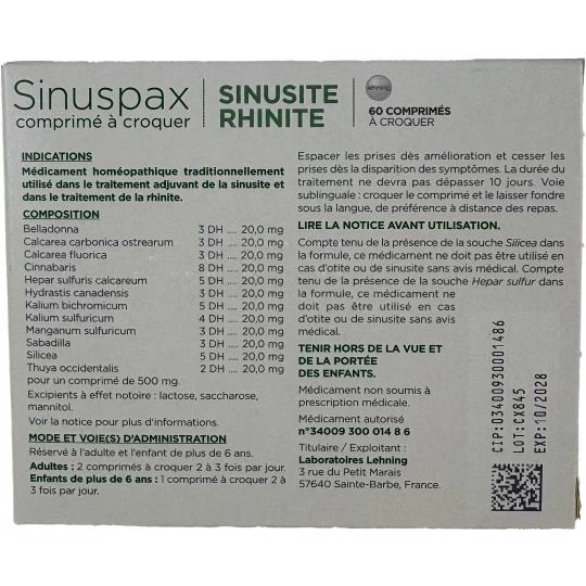 Lehning Sinuspax Rhinite Sinusites - image 2