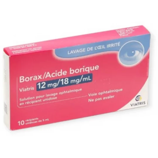 Borax/Acide Borique Mylan Viatris 12mg/18mg/ml x 10