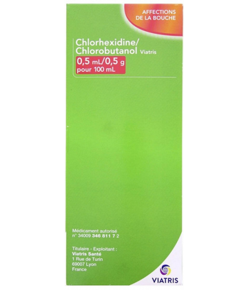 Chlorhexidine/Chlorobutanol 0,5 ml/0,5 g Mylan Viatris Bain de Bouche