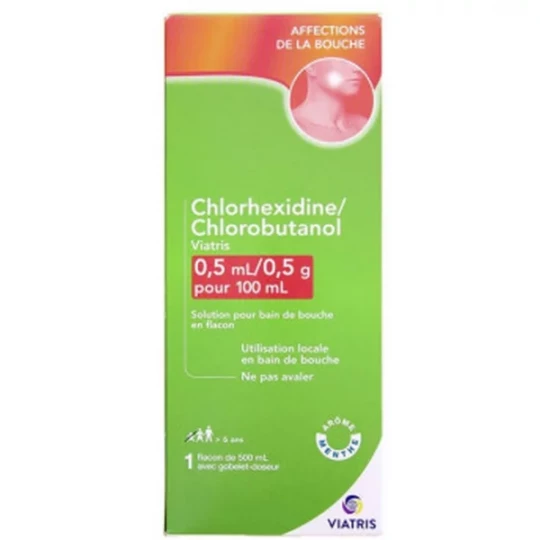 Chlorhexidine/Chlorobutanol 0,5 ml/0,5 g Mylan Viatris Bain de Bouche - image 5