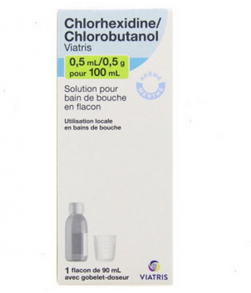 Chlorhexidine/Chlorobutanol 0,5 ml/0,5 g Mylan Viatris Bain de Bouche