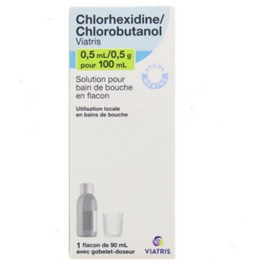 Chlorhexidine/Chlorobutanol 0,5 ml/0,5 g Mylan Viatris Bain de Bouche