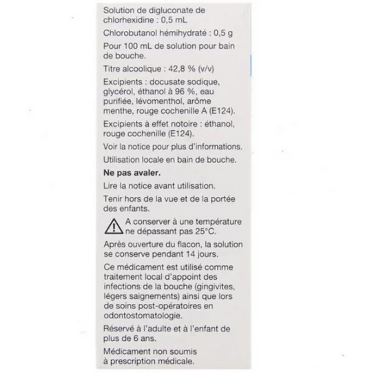 Chlorhexidine/Chlorobutanol 0,5 ml/0,5 g Mylan Viatris Bain de Bouche - image 7