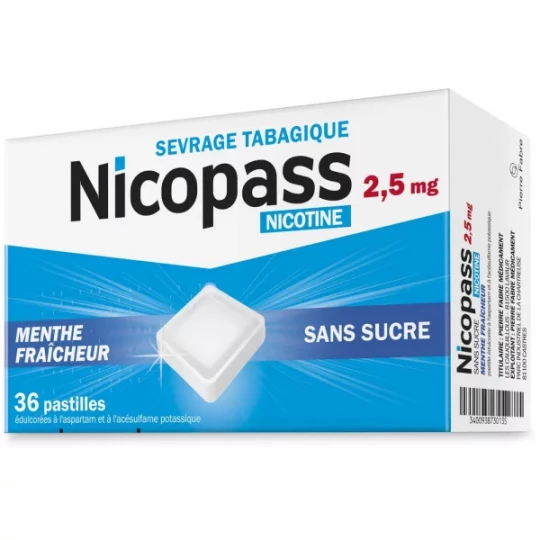 Nicopass 2,5 mg Pastilles Menthe Fraîcheur - image 2