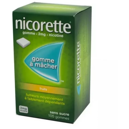 Nicorette Gomme à mâcher 2 mg Fruits Sans Sucre - image 3