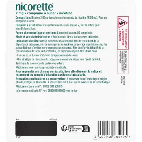 Nicorette 2 mg Comprimés à Sucer Menthe Intense - image 2