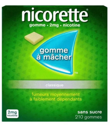 Nicorette Gomme à mâcher 2 mg Sans Sucre