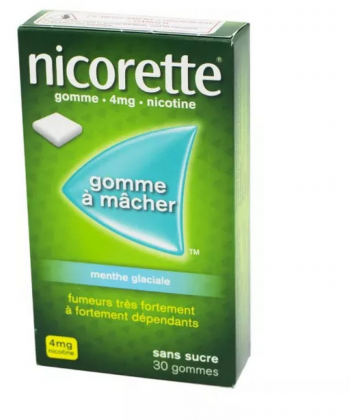 Nicorette 4 mg Gomme à mâcher Menthe glaciale sans sucre