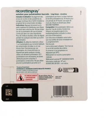 NicoretteSpray 1 mg Menthe Fraîche x 2