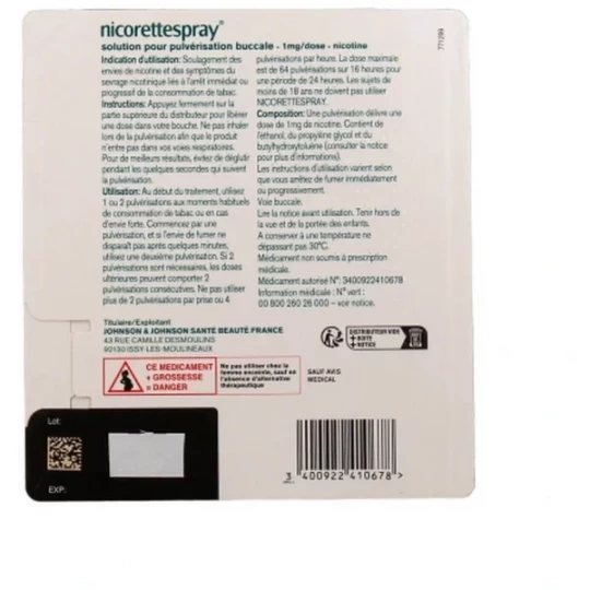 NicoretteSpray 1 mg Menthe Fraîche x 2 - image 2