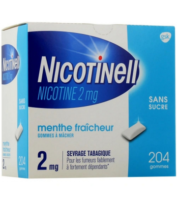 Nicotinell Menthe Fraîcheur 2 mg Gommes à Mâcher Sans Sucre