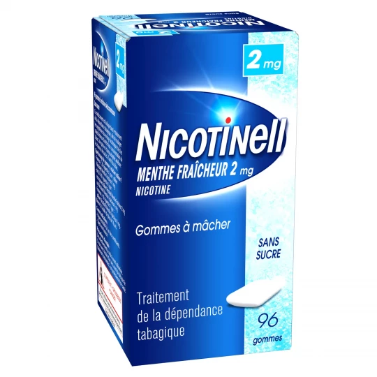 Nicotinell Menthe Fraîcheur 2 mg Gommes à Mâcher Sans Sucre