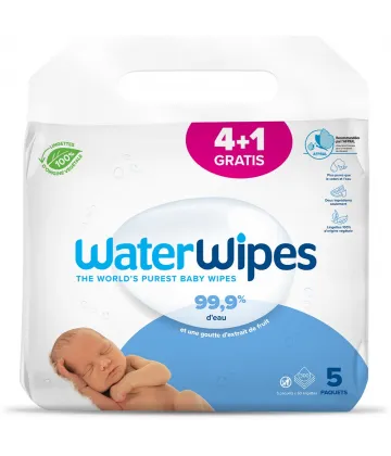 WaterWipes Lingettes Bébé 4 + 1 OFFERT
