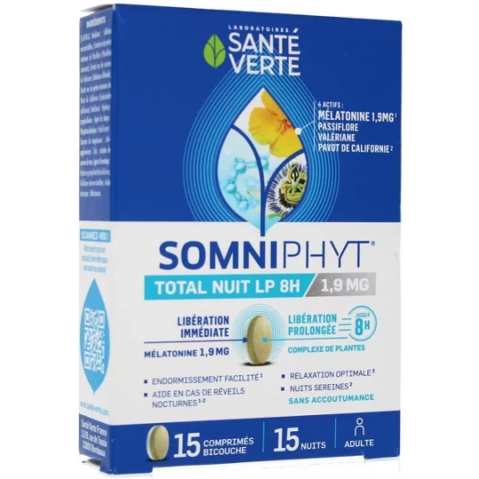 Santé Verte Somniphyt Total Nuit LP 1,9 mg x 15
