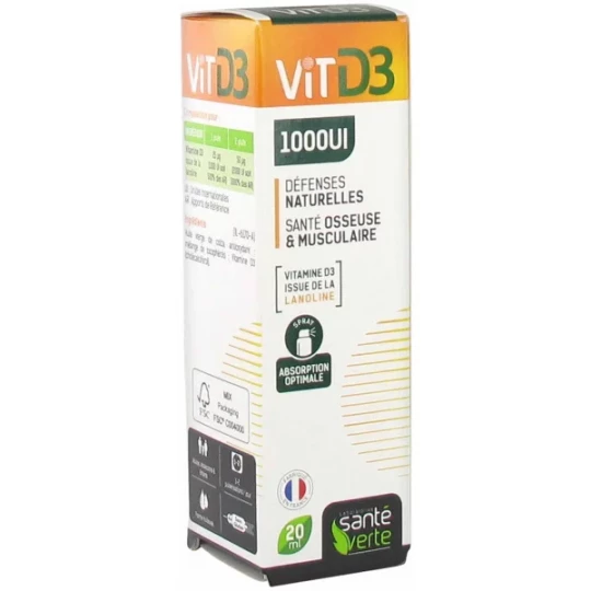 Santé Verte Vitamine D3 1000UI 20 ml