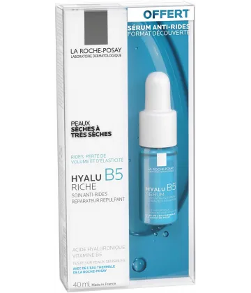 La Roche-Posay Hyalu B5 Riche Soin Anti-Rides Réparateur Repulpant 40 ml + Hyalu B5 Sérum 10 ml