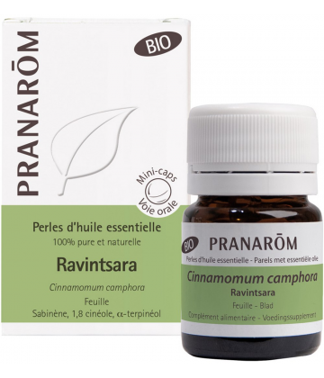 Pranarôm Huile Essentielle de Ravintsara Bio Perles x 60