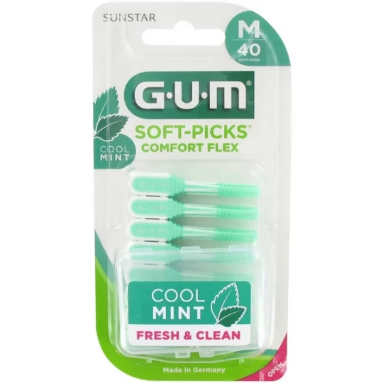GUM Soft Picks Confort Flex Cool Mint Medium x 40