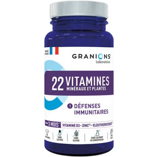 Granions 22 Vitamines Minéraux et Plantes x 90