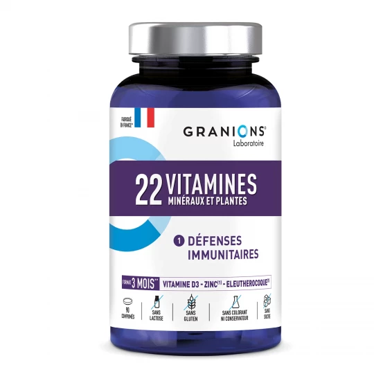 Granions 22 Vitamines Minéraux et Plantes x 90