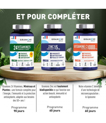 Granions 24 Vitamines Minéraux et Plantes Sénior x 90