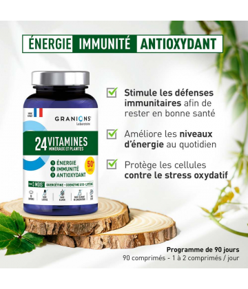 Granions 24 Vitamines Minéraux et Plantes Sénior x 90
