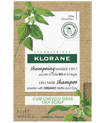 Klorane Shampooing Masque 2 en 1 Ortie et Argile x 8