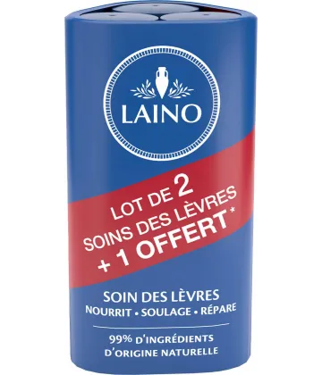 Laino Soins Lèvres Pro Intense Cire d'Abeille 2+1 Offert