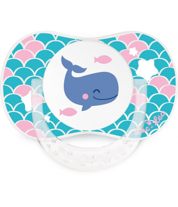 Luc et Léa Sucettes Symétriques Silicone Baleine - Coquillage 6-18 mois x 2