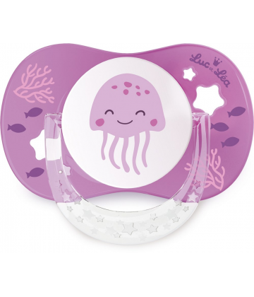 Luc et Léa Sucettes Symétriques Silicone Raie - Méduse +18 mois x 2