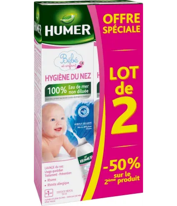 Humer Hygiène du Nez 100 % Eau de Mer Enfant 2 x 150 ml