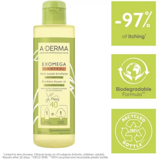 A-Derma Exomega Control Huile Lavante Émolliente Anti-Grattage - image 5