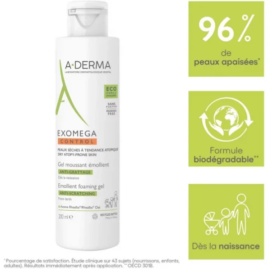 A-Derma Exomega Control Gel Moussant Emollient - image 4