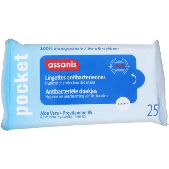 Assanis Pocket Lingettes Antibactériennes