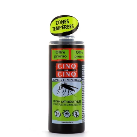Cinq sur Cinq Zones Tempérées Lotion Anti-Moustiques