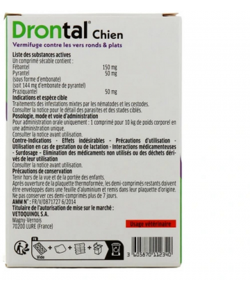 Drontal Chien Arôme Boeuf Comprimés 