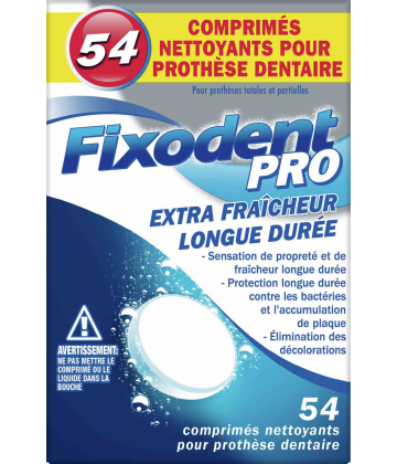Fixodent Pro Comprimés Nettoyants Extra Fraîcheur Longue Durée