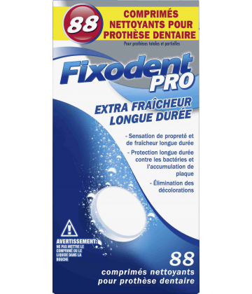 Fixodent Pro Comprimés Nettoyants Extra Fraîcheur Longue Durée