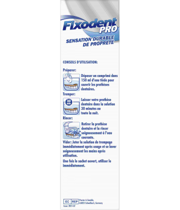 Fixodent Pro Comprimés Nettoyants Extra Fraîcheur Longue Durée