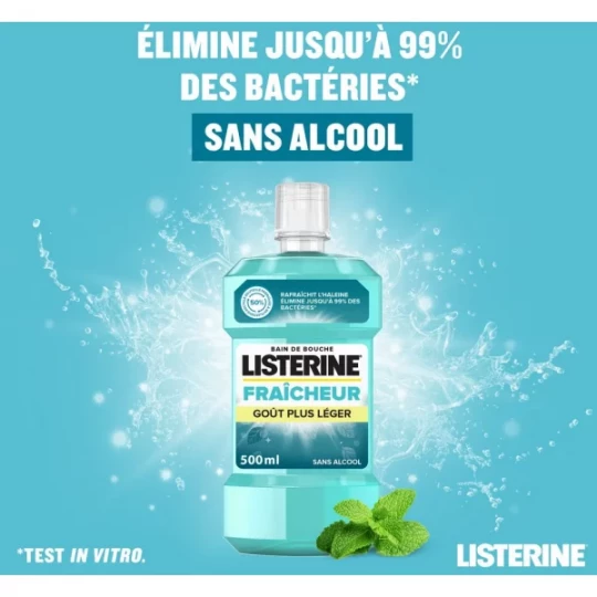 Listerine Fraîcheur Bain de Bouche Goût Plus Léger - image 2