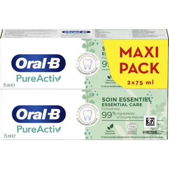 Oral-B Dentifrice PureActiv Soin Essentiel
