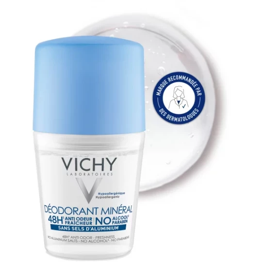 Vichy Déodorant Minéral 48h Roll-on Sans Sels d'Aluminium - image 2